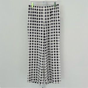 ST JOHN WHITE BLUE STRETCH SILK PANTS SIZE MEDIUM NWTS!